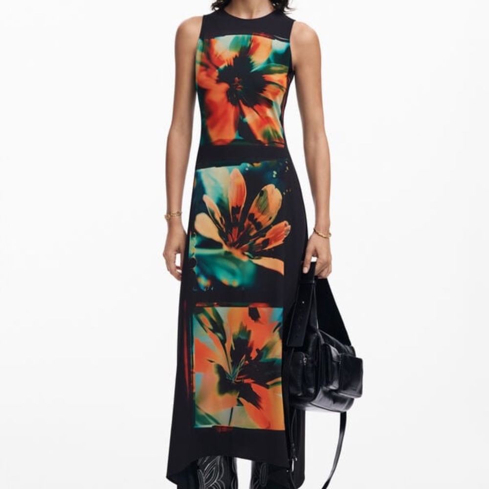 DESIGUAL FLORAL PRINT DRESS